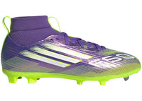 adidas F50 League Mid-Cut FG/MG Purple Rush Cloud White Lucid Lemon (GS)