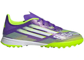 adidas F50 League TF Purple Rush Cloud White Lucid Lemon (GS) - authentic adidas sneakers