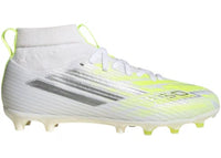adidas F50 Sparkfusion League Mid Cut FG/AG White Iron Metallic Hi-Res Yellow (GS)