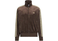 adidas Fb Tt Velour Track Top Dark Brown