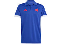 adidas France Rugby Home Supporters Replica Polo Semi Lucid Blue