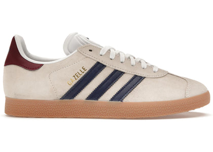 adidas Gazelle Beige Dark Blue Collegiate Burgundy - authentic adidas sneakers