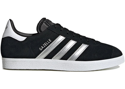 adidas Gazelle Black Silver Metallic (Women's) - authentic adidas sneakers