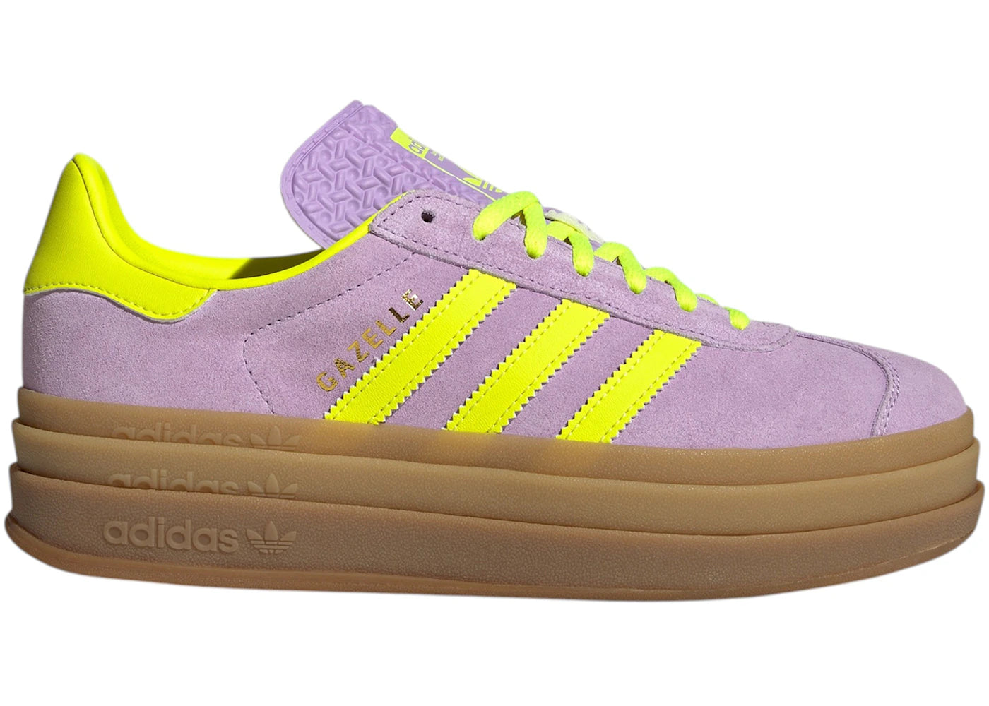 adidas Gazelle Bold Powder Plum Solar Yellow (Women's) - vue 360
