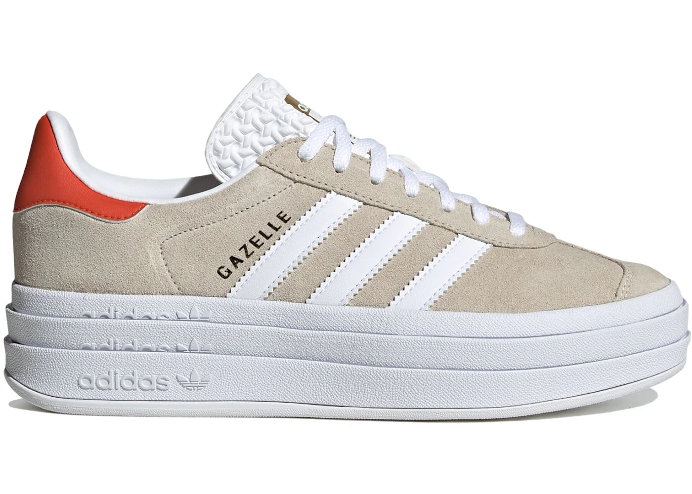 adidas Gazelle Bold Wonder Beige Collegiate Orange (Damen) - vue 360