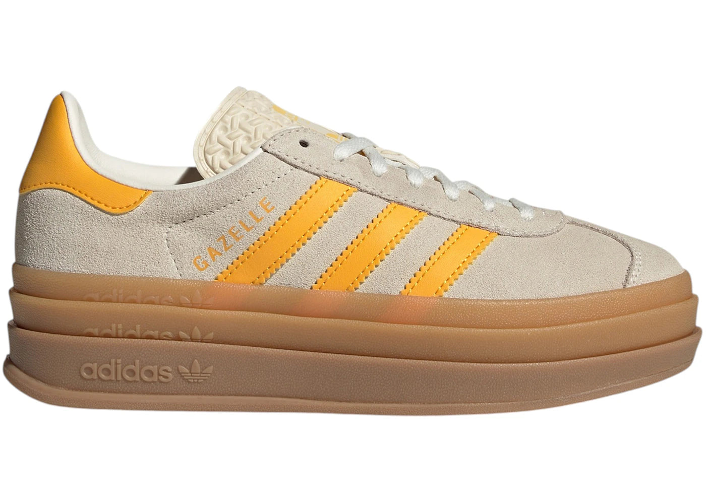adidas Gazelle Bold Wonder White Crew Yellow (GS) - vue 360