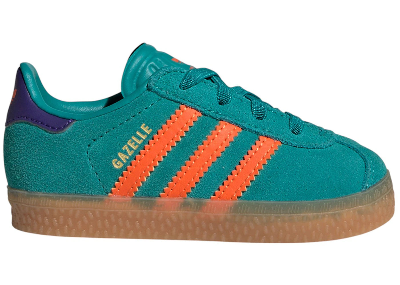 adidas Gazelle Comfort Closure Pure Teal Impact Orange Collegiate Purple (TD) - vue 360