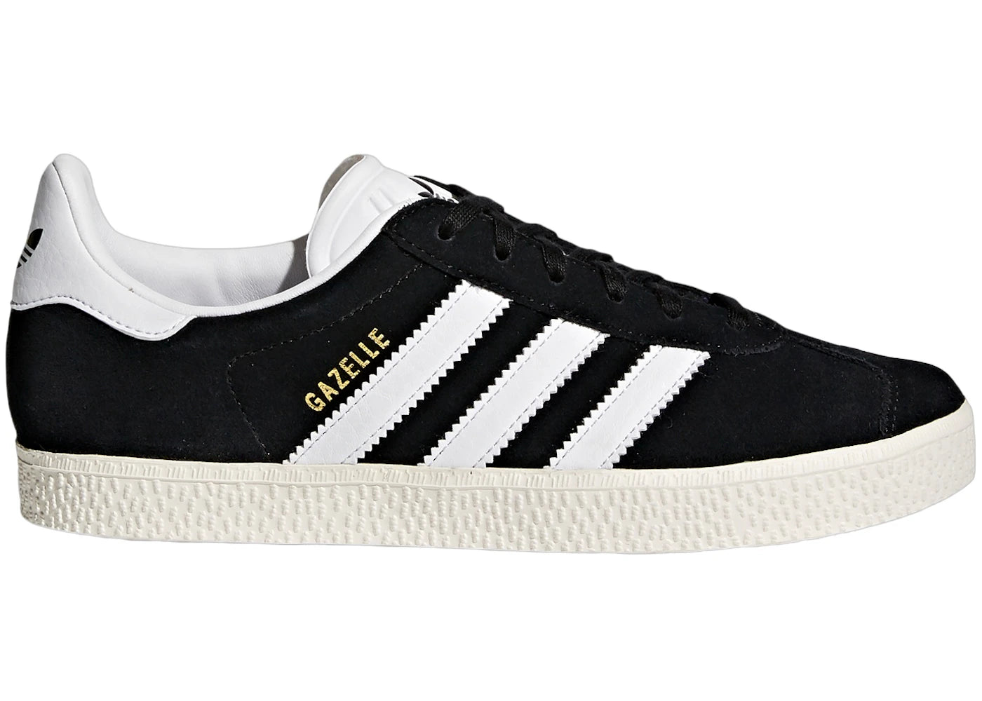 adidas Gazelle Core Black Cloud White Gold Metallic (GS) - vue 360