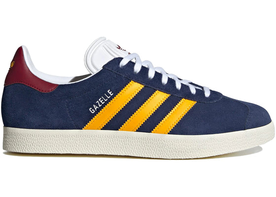 adidas Gazelle Dark Blue Crew Yellow Burgundy sneakers - authentic adidas shoes