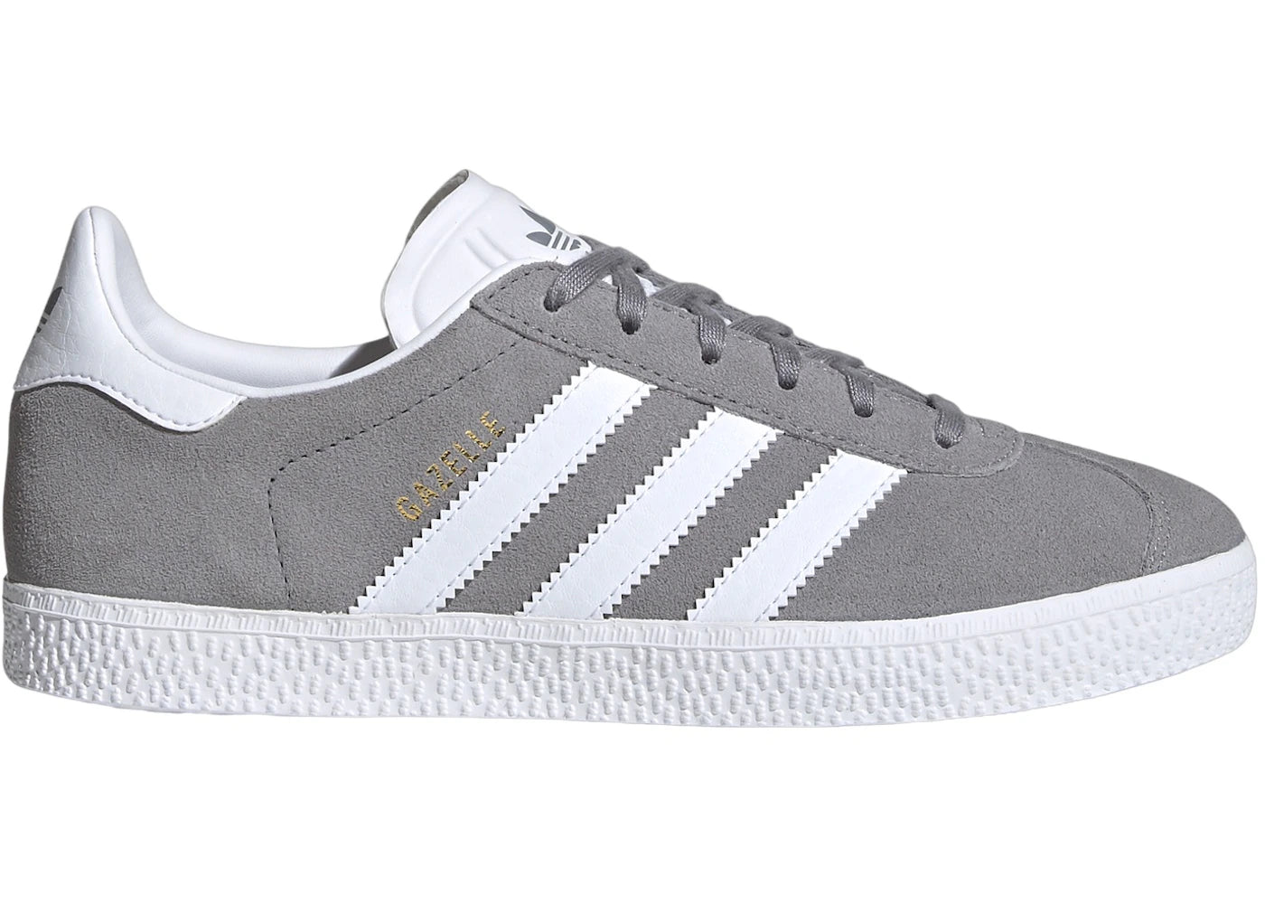 adidas Gazelle Grau Wolke Weiß Gold Metallic (GS) - vue 360