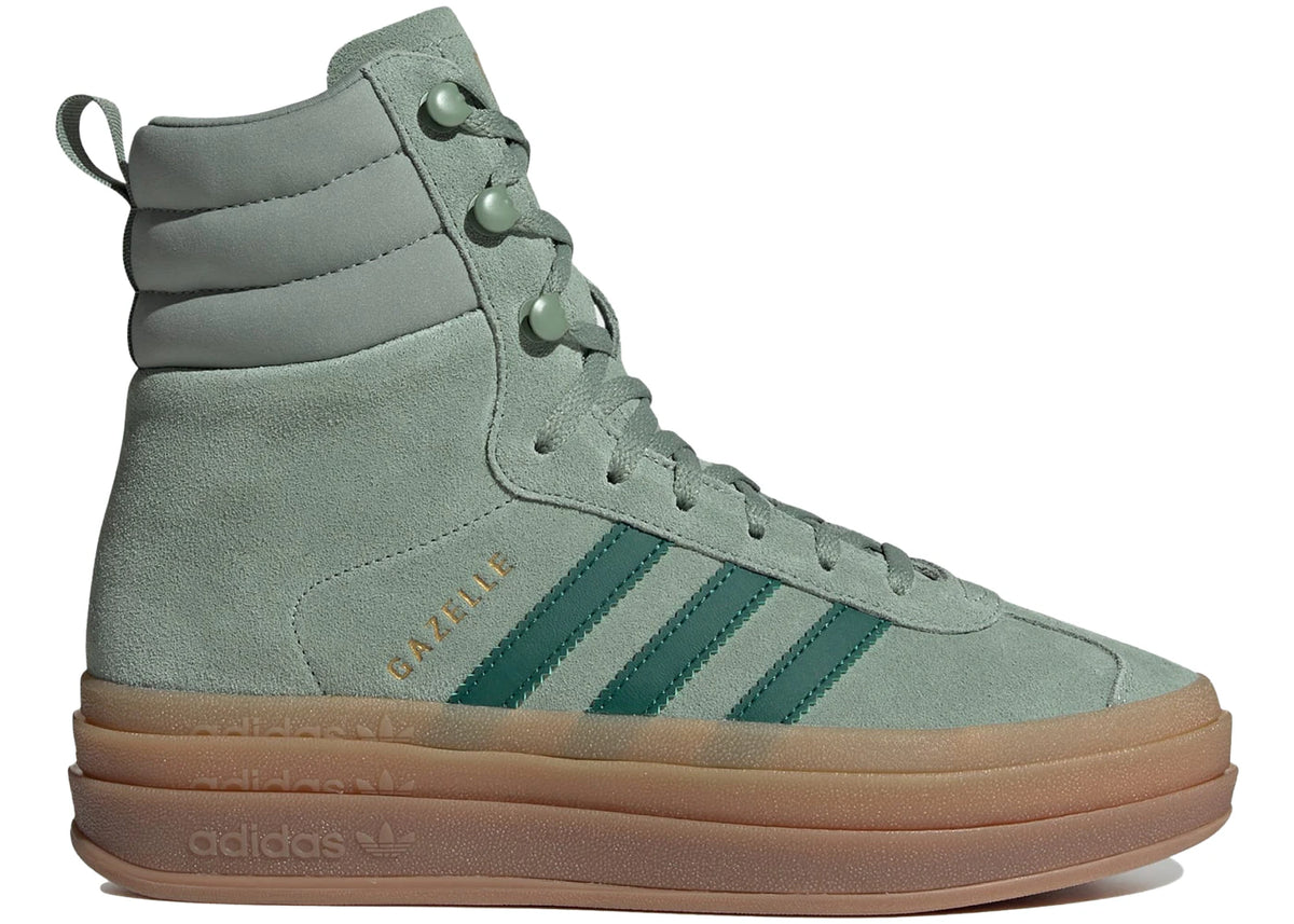 adidas Gazelle High Silber Grün (Damen) - vue 360