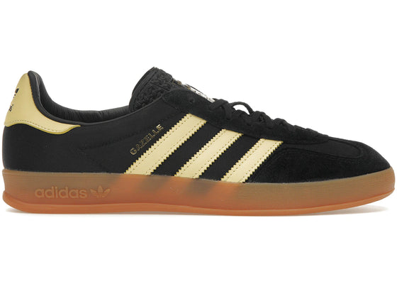 adidas Gazelle Indoor Black Almost Yellow Gum sneakers - authentic adidas shoes