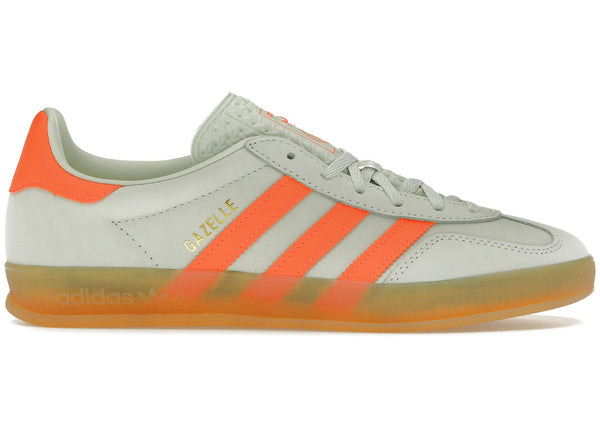 adidas Gazelle Indoor Linen Green Solar Orange (Women's) sneakers - authentic adidas shoes