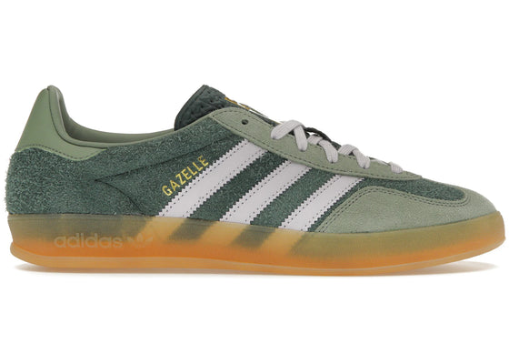adidas Gazelle Indoor Mineral Green Silver Dawn sneakers - authentic streetwear shoes