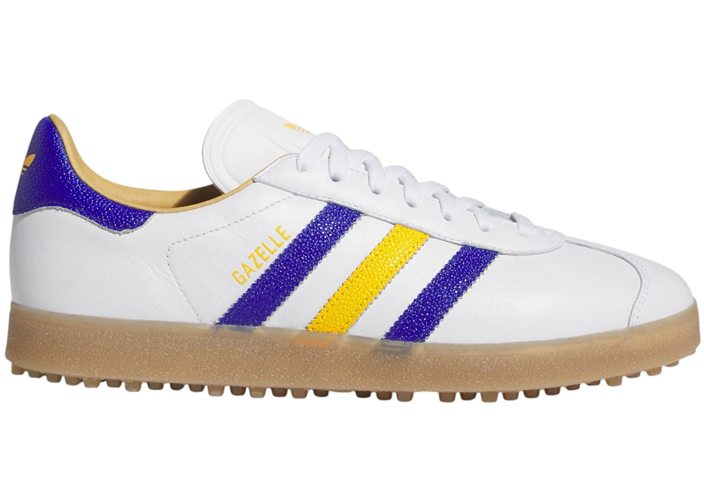 adidas Gazelle Leather Spikeless Golf White Lucid Blue Yellow - vue secondaire A