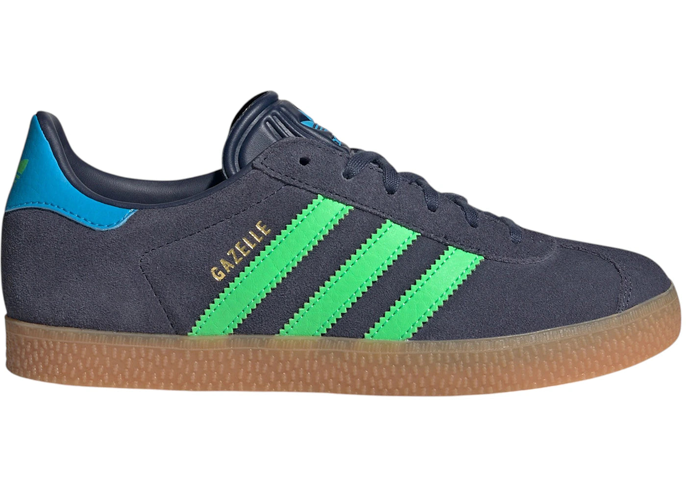 adidas Gazelle Shadow Navy Screaming Green (GS) - vue secondaire A