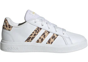 adidas Grand Court 2.0 Cloud White Magic Beige Matte Gold (GS) - vue 360