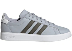 adidas Grand Court Halo Silver Shadow Olive Cloud White - authentic adidas sneakers