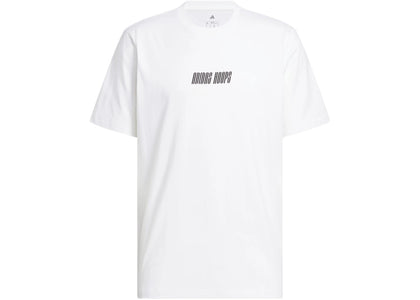 adidas Hoops Graphic Tee White Black - product view 2