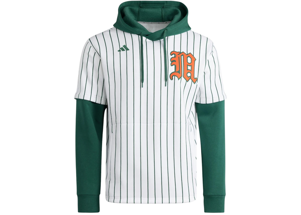 adidas Hurricanes Jersey Hoodie Miami White Dark Green - vue secondaire A
