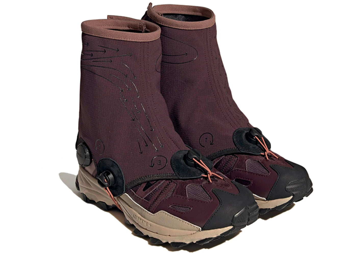 adidas Hyperturf Gaiter Shadow Maroon Ash Pearl - vue secondaire B