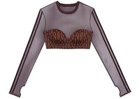adidas Ivy Park Monogram Crop Top Wild Brown/Night Red
