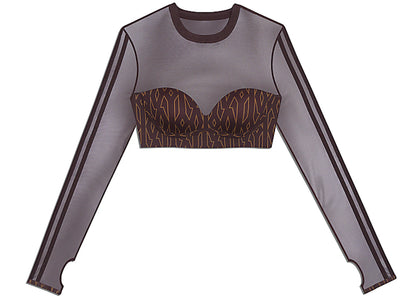 adidas Ivy Park Monogram Crop Top Wild Brown/Night Red - product view 2