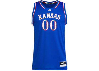 adidas Jayhawks Away Swingman Jersey Kansas Royal Blue White - apparel view 2