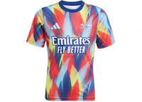 adidas Kids Arsenal 25/26 Pre-Match Jersey Victory Blue/Pure Ruby/Bright Yellow/Bright Cyan