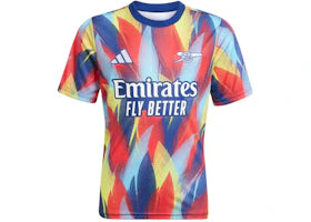 adidas Kids Arsenal 25/26 Pre-Match Jersey Victory Blue/Pure Ruby/Bright Yellow/Bright Cyan