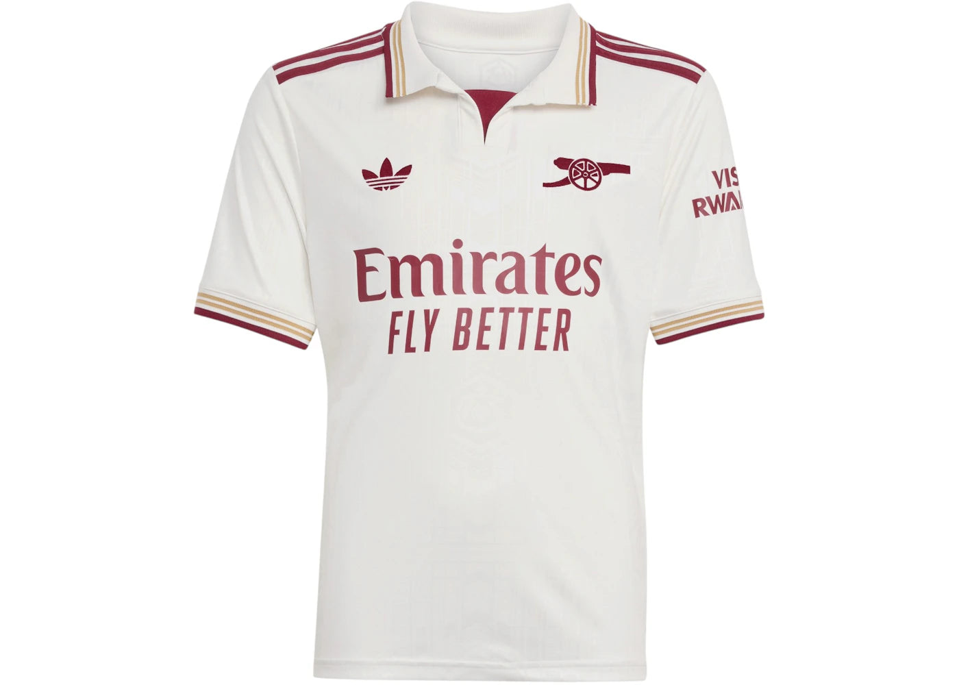 adidas Kids Arsenal 25/26 Third Jersey Cloud White/Team Collegiate Burgundy - vue 360