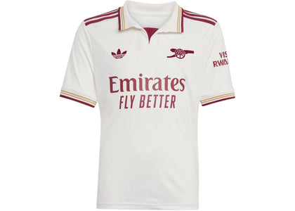 adidas Kids Arsenal 25/26 Third Jersey Cloud White/Team Collegiate Burgundy - authentic adidas apparel