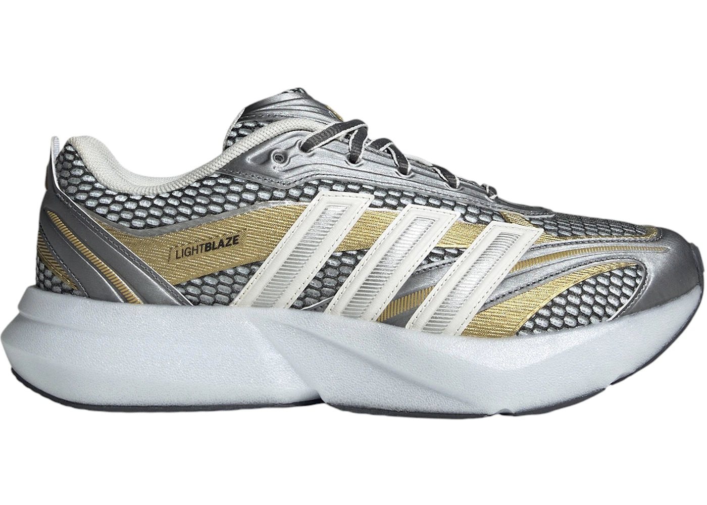 adidas Lightblaze Glow Core White Silver Metallic Matte Gold (Women's) - vue secondaire A