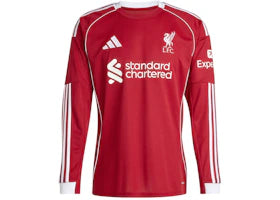 adidas Liverpool FC 25/26 Long Sleeve Home Jersey Strawberry Red