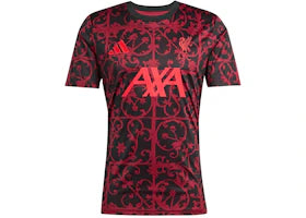 adidas Liverpool FC 25/26 Pre-Match Jersey Black Pure Ruby