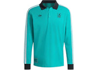 adidas Liverpool FC Terrace Icons Long Sleeve Polo Shirt Sea Green