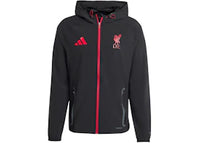 adidas Liverpool FC Tiro 25 Competition Vis Tech Travel Jacket Black Strawberry Red