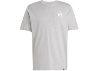 adidas Lounge Slides Graphic Pocket T-Shirt Charcoal Solid Grey