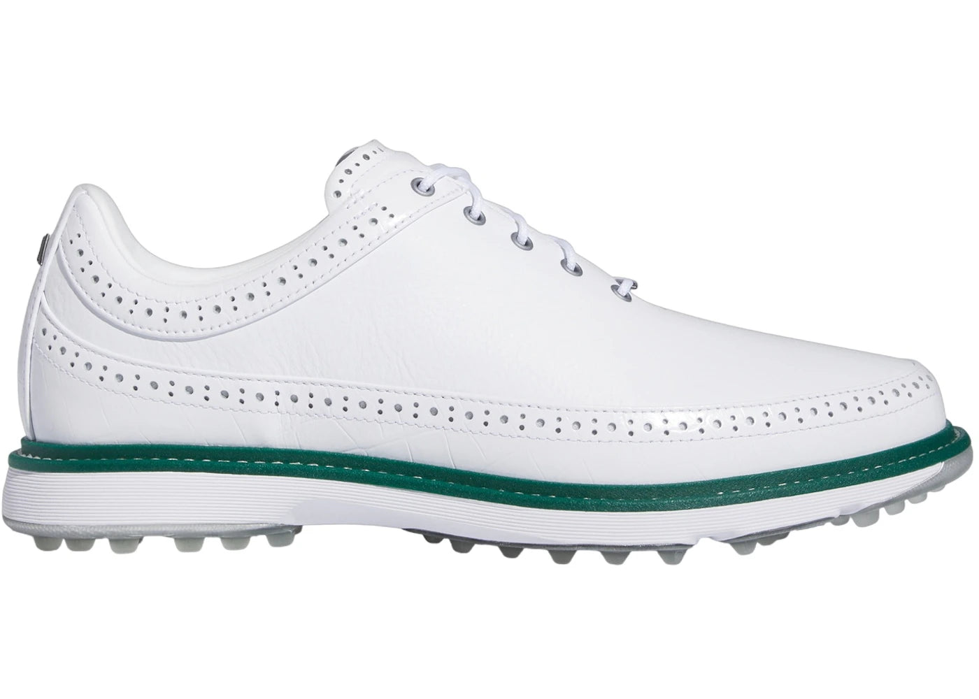 adidas MC80 Spikeless Golf Cloud White Silver Metallic Collegiate Green - vue 360