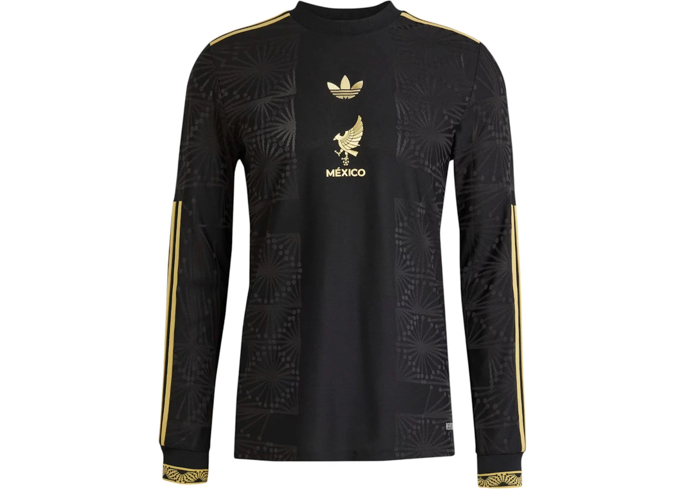adidas Mexico Gold Long Sleeve Jersey Black - vue 360