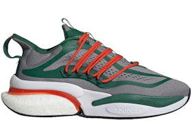 adidas Miami Alphaboost V1 Grey Team Dark Green Team Orange - authentic adidas sneakers