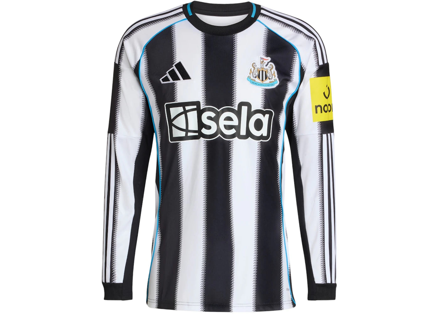 adidas Newcastle United FC 25/26 Long Sleeve Home Jersey Black White - vue 360