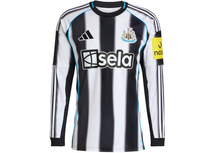 adidas Newcastle United FC 25/26 Long Sleeve Home Jersey Black White - authentic adidas apparel