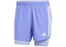adidas Own The Run 3-Stripes -In-1 Shorts Semi Cobalt Blue
