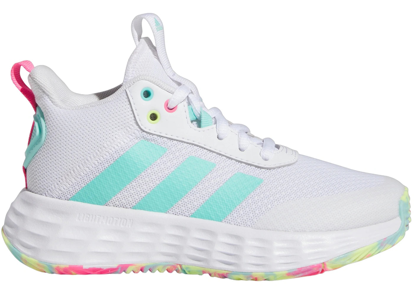 adidas Ownthegame 2.0 Cloud White Flash Aqua Lucid Pink (GS) - vue secondaire A
