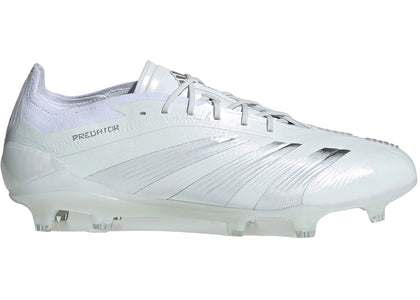 adidas Predator 24 Elite Low FG Cloud White Silver Metallic - authentic adidas sneakers