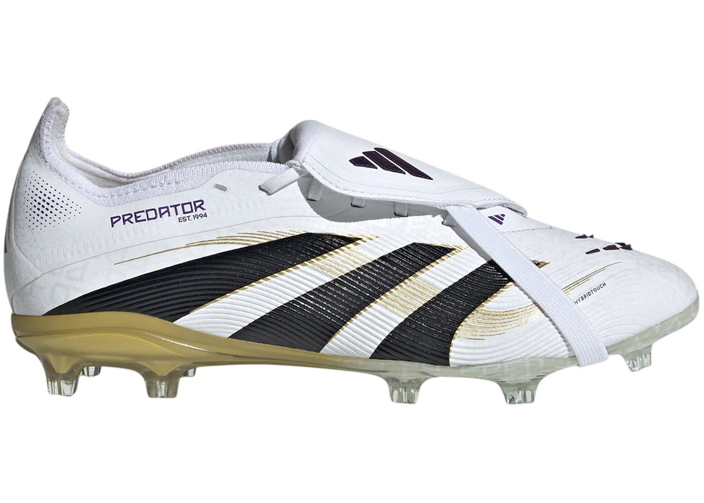 adidas Predator Elite Fold-Over Tongue FG Cloud White Core Black Gold Metallic (GS) - vue 360