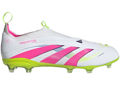 adidas Predator Elite Laceless FG Cloud White Lucid Pink Lucid Lemon (GS) - authentic adidas sneakers