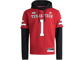 adidas Raiders Jersey Hoodie Red Team Power Red Black - authentic adidas apparel