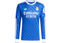 adidas Real Madrid 25/26 Long Sleeve Third Jersey Blue Bird